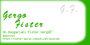 gergo fister business card